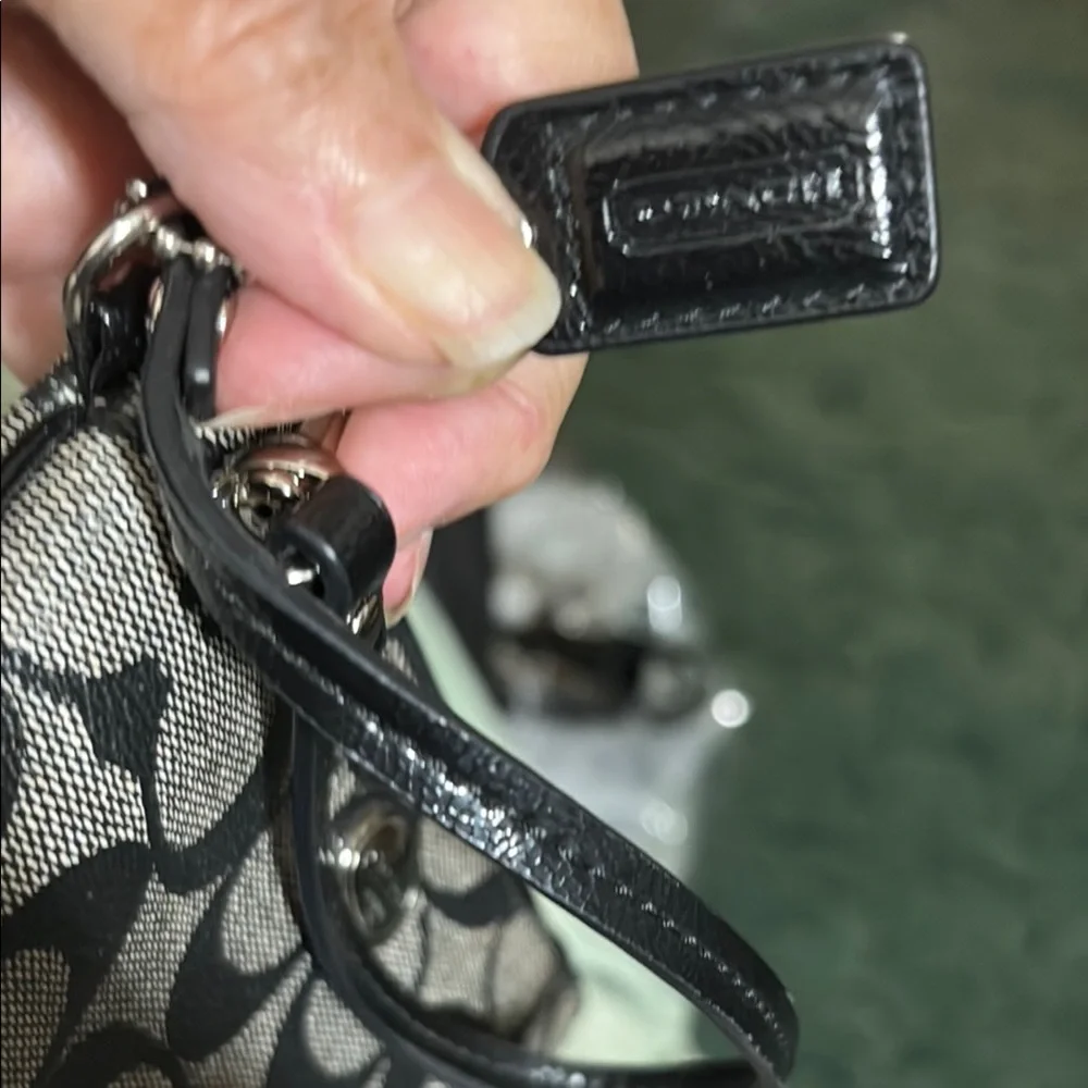 Coach Signature Black and Gray Clutch Wristlet - Picture 3 of 8